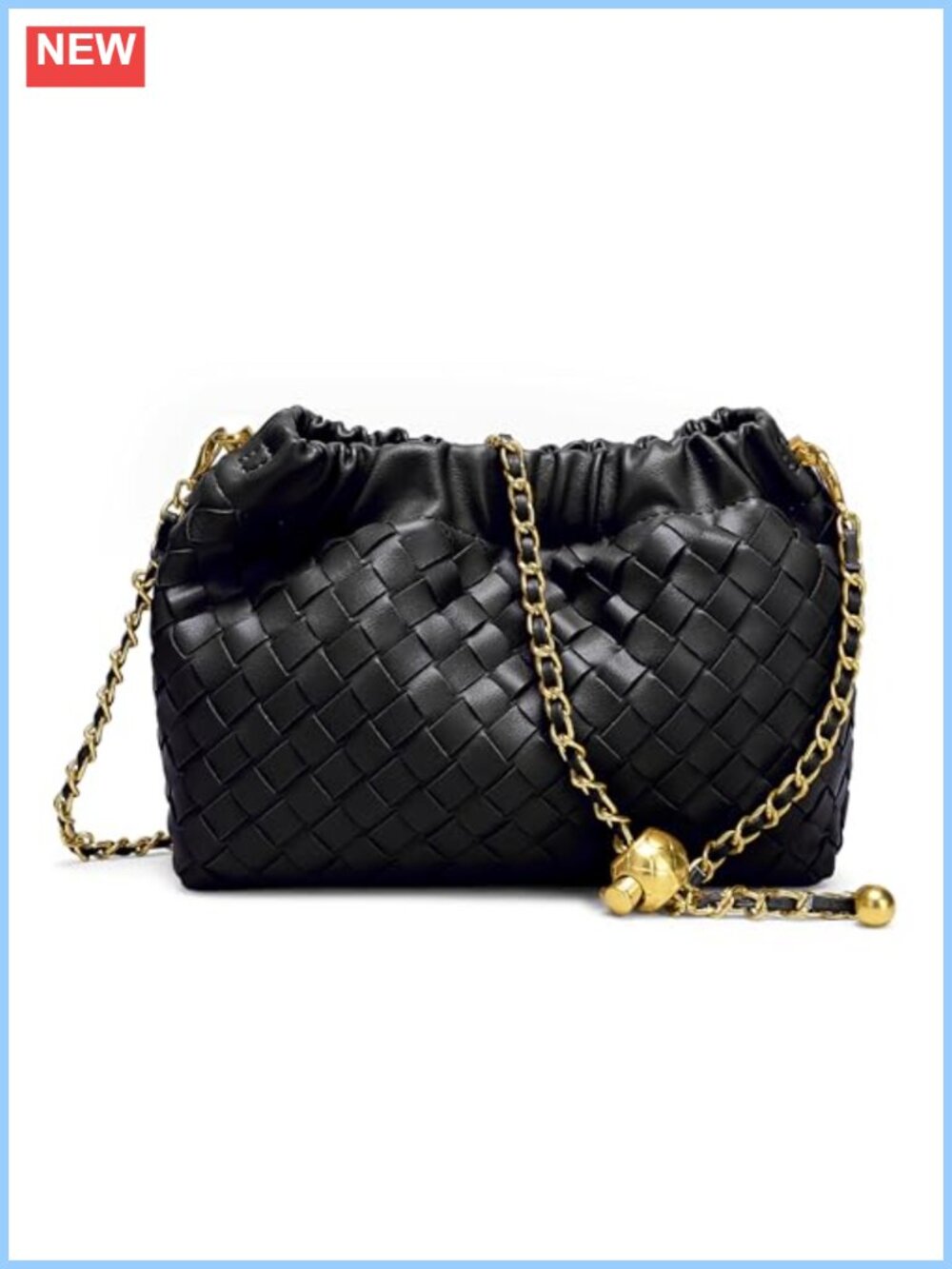 Woven Leather Crossbody Bag Dumpling Clutch Evening Purse Ruched Hobo Bag